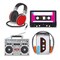 Party Central Club Pack of 48 Multi-Color Cassette Player Cutouts 14"